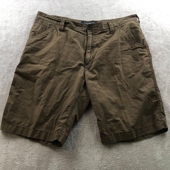 Old Navy Surplus Men Shorts Size 38 Chino Dotted Classic Casual Flat Front Brown - Picture 10 of 11